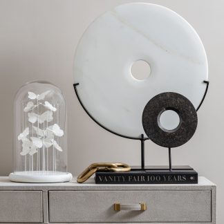 Large White Marble Disc