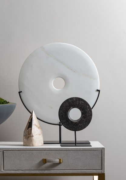 Large White Marble Disc