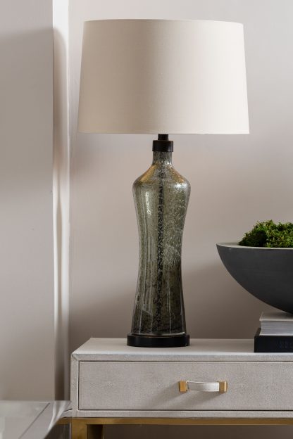Antique Glass Tall Table Lamp