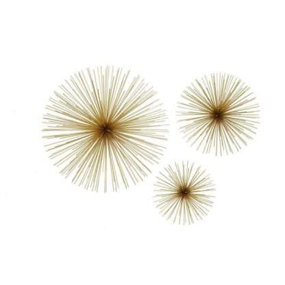 GOLD STARBURST WALL ART SET OF 3