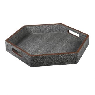 Faux Shagreen Hexagon Tray
