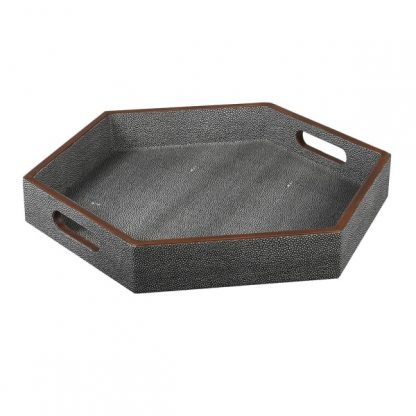 Faux Shagreen Hexagon Tray