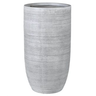 Tall White Round Planter