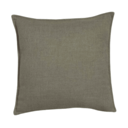 Textured dark olive linen scatter cushion