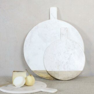 round marble and wood board