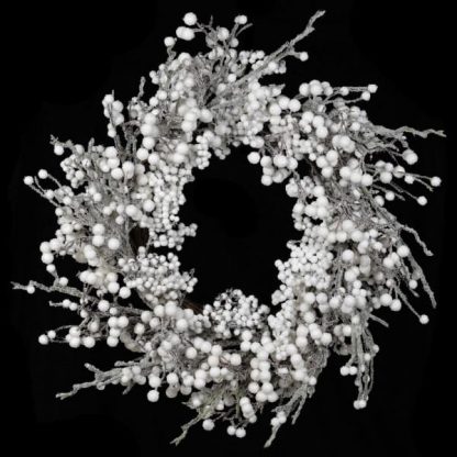 White Frosted Berry Door Wreath