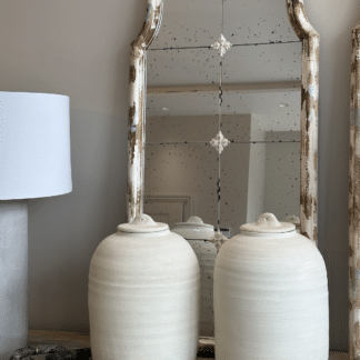 Tall Cream Distressed Antique Mirror