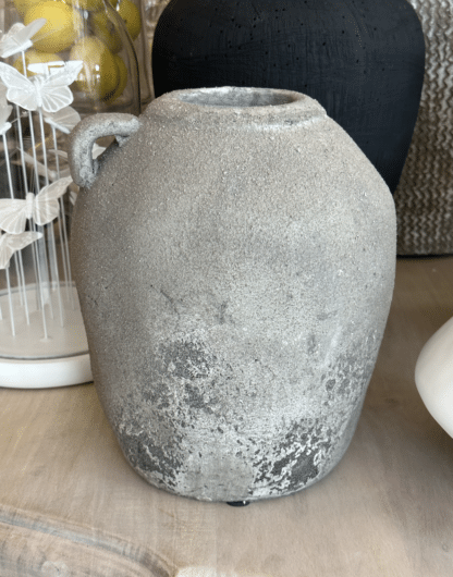 Grey Distressed Ceramic Vase