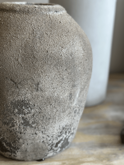 Grey Distressed Ceramic Vase