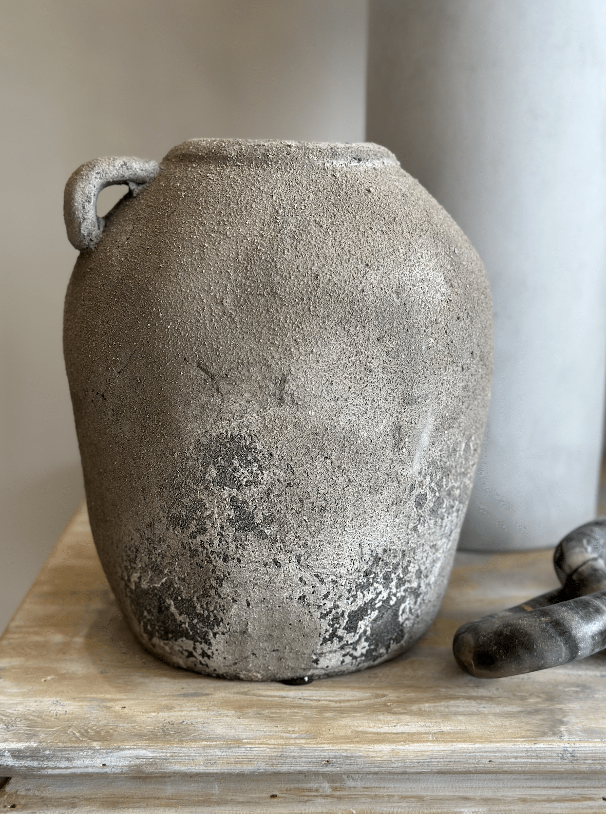 Grey Distressed Ceramic Vase