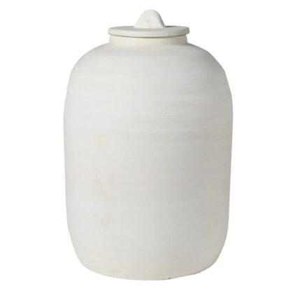 Cream Terracotta Lidded Jar