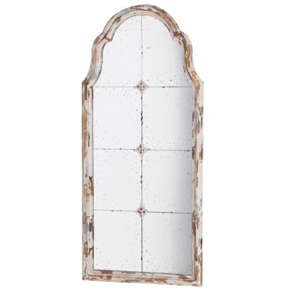 Tall Cream Distressed Antique Mirror