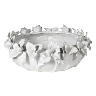 White Ceramic Petal Bowl