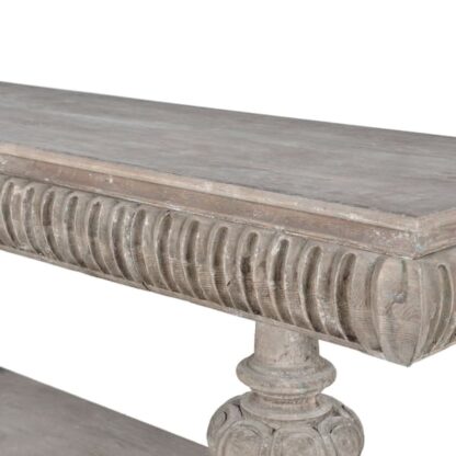 Rectangular Twin Pedestal Single Drawer Console Table