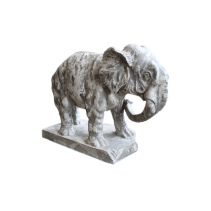 grey stone elephant sculpture