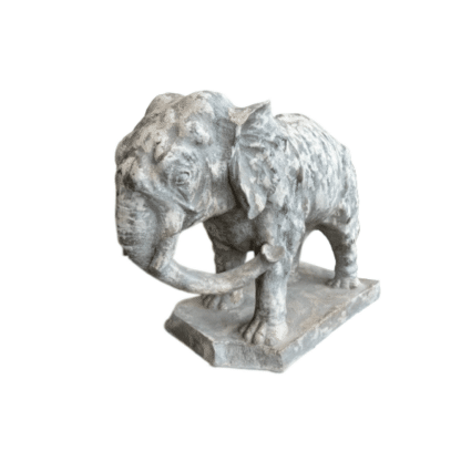 grey stone elephant sculpture