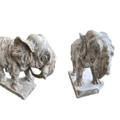grey stone elephant sculpture