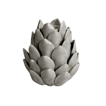 grey artichoke candle holder