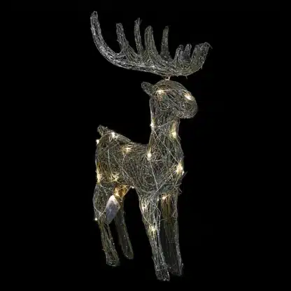 Champagne Rattan Lit Deer