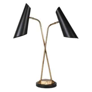 Tall Black and Gold Duel Shade Desk table Lamp