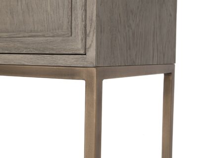 Fumed Grey oak console table with two drawers