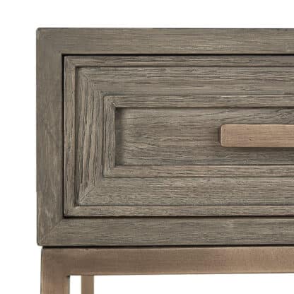 Fumed Grey oak console table with two drawers