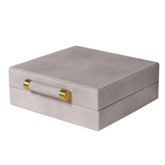 Cream Faux Shagreen Jewellery storage Box