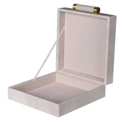 Cream Faux Shagreen Jewellery Box