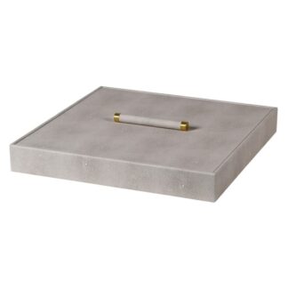 Cream Faux Shagreen Large Rectangular Jewellery Box