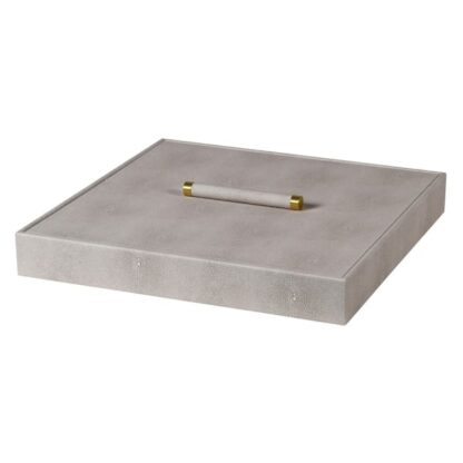 Cream Faux Shagreen Large Rectangular Jewellery Box