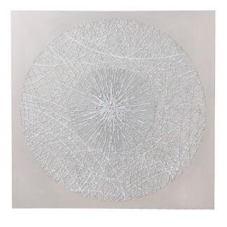 Taupe Dandelion Textural Circular Swirl Canvas Wall Art