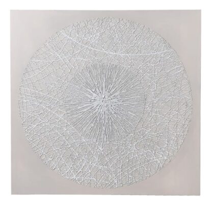 Taupe Dandelion Textural Circular Swirl Canvas Wall Art
