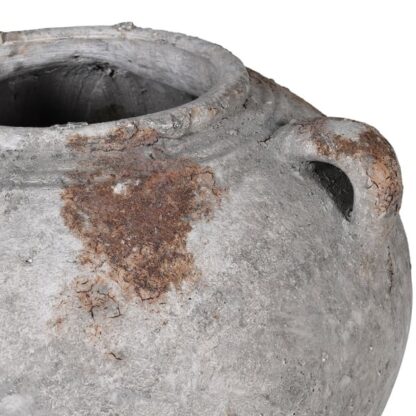 Grey Distressed Cement Squat Vase