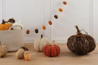 Natural Cream Paper Pumpkin decoration