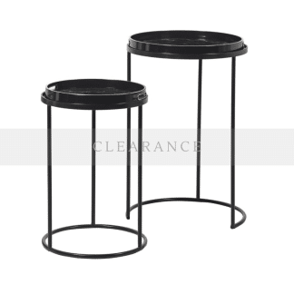 Black Marble Effect Tray Tables – Set of 2
