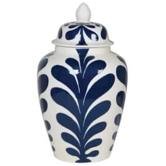 large leaf design lidded jar