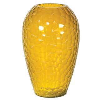 HAMMERED YELLOW GLASS VASE