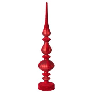 Red Glass and Velvet Finial