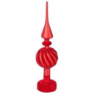 Red Glass and Velvet Finial