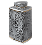 Small Black & White Patterned Jar