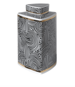 Small Black & White Patterned Jar - Image 2