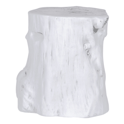 Distressed Wood Effect White Stool