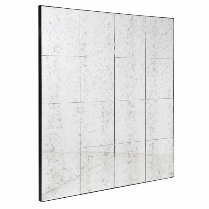 Antiqued Panel Squares Mirror