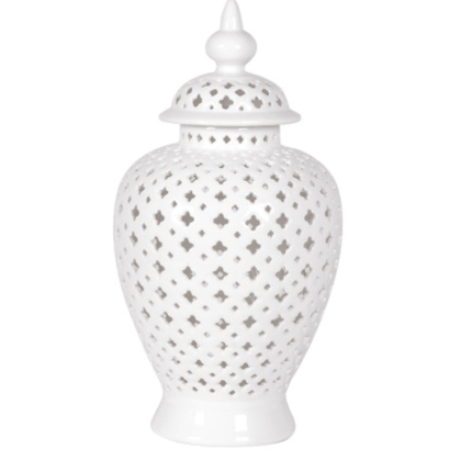 Large White Decorative Jar