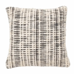 black and ivory cushion with lines