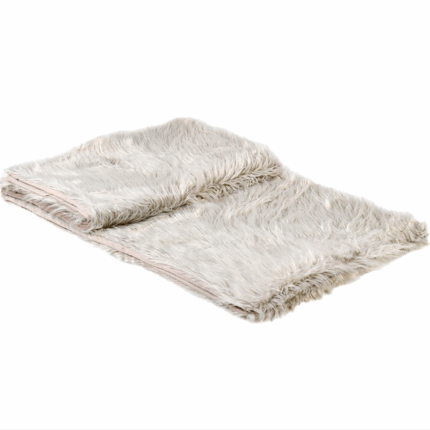 cream faux fur throw