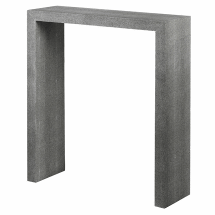 thick grey leather console in a faux shagreen embossing