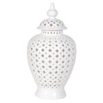white jar with lid