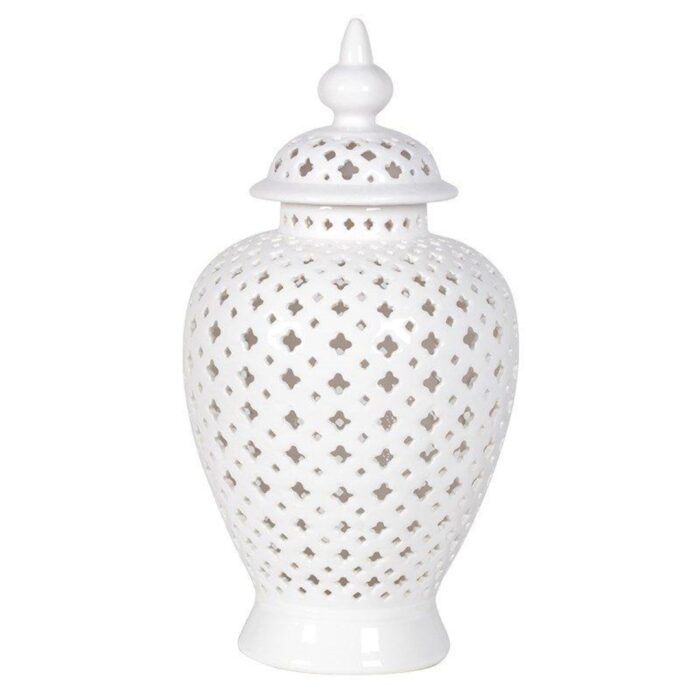 white jar with lid