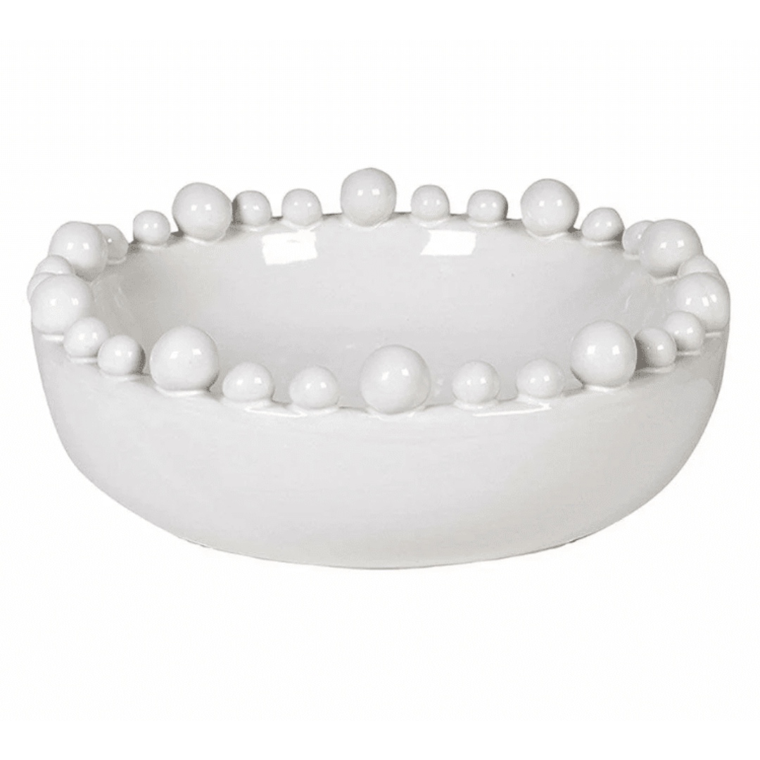 white round rim bowl